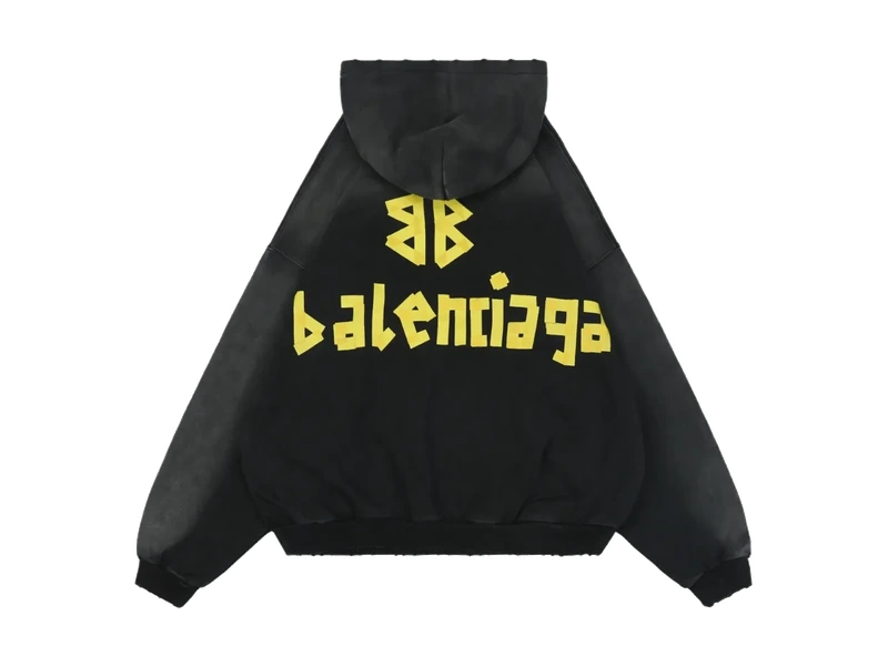 Yellow Tape Print Hoodie · back